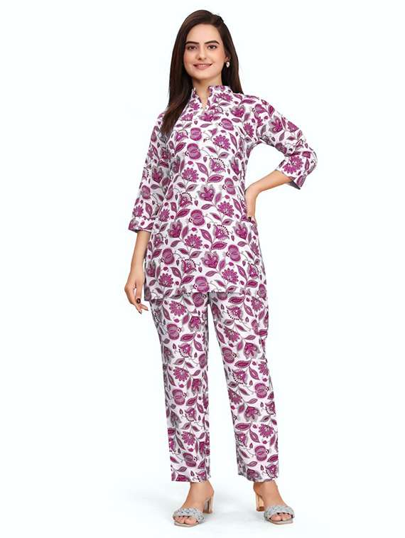 women printed three quarter sleeve ethnic co-ord set - 22041321 - Zoom Image - 0