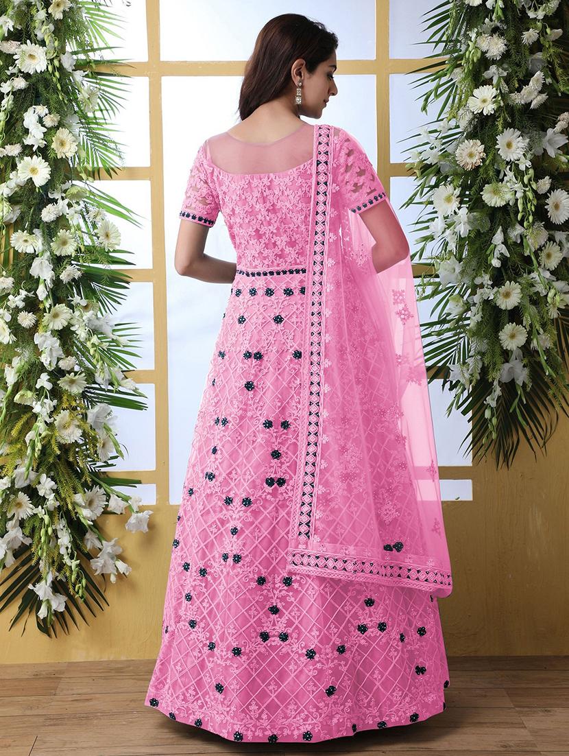 women embroidered fit & flare gown with dupatta - 22041328 - Standard Image - 3