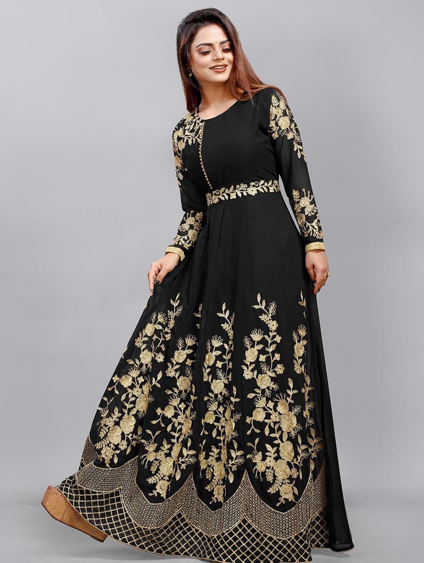 women embroidered fit & flare gown with dupatta - 22041347 - Standard Image - 3