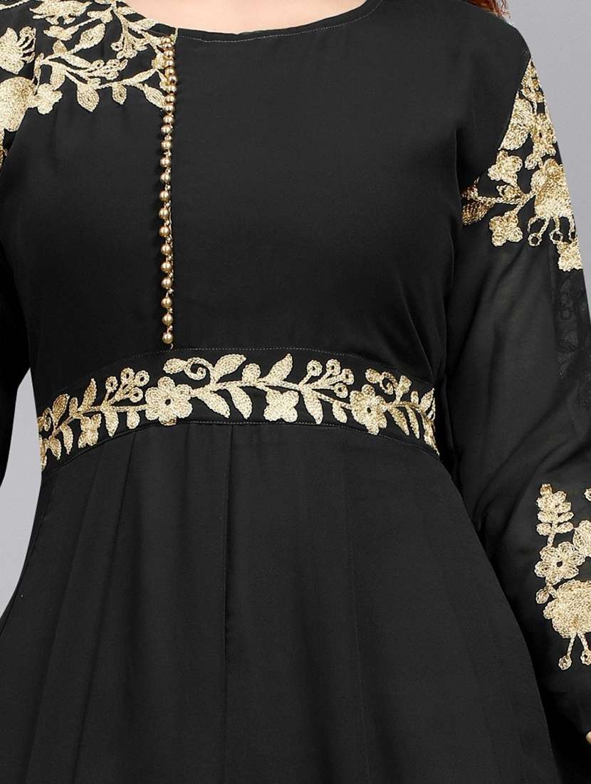 women embroidered fit & flare gown with dupatta - 22041347 - Standard Image - 5