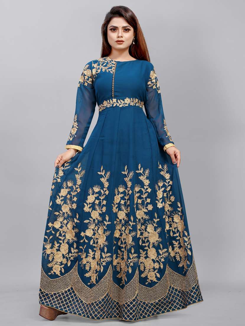 women embroidered fit & flare gown - 22041348 - Zoom Image - 0