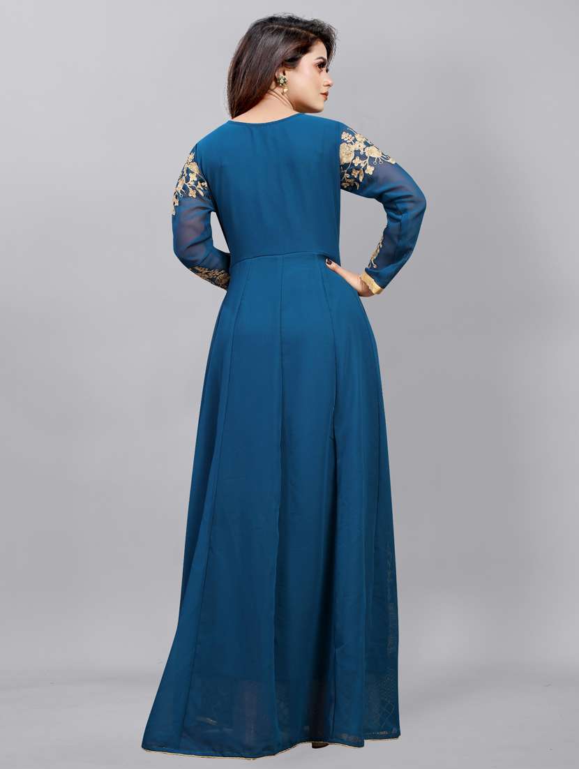 women embroidered fit & flare gown - 22041348 - Standard Image - 3
