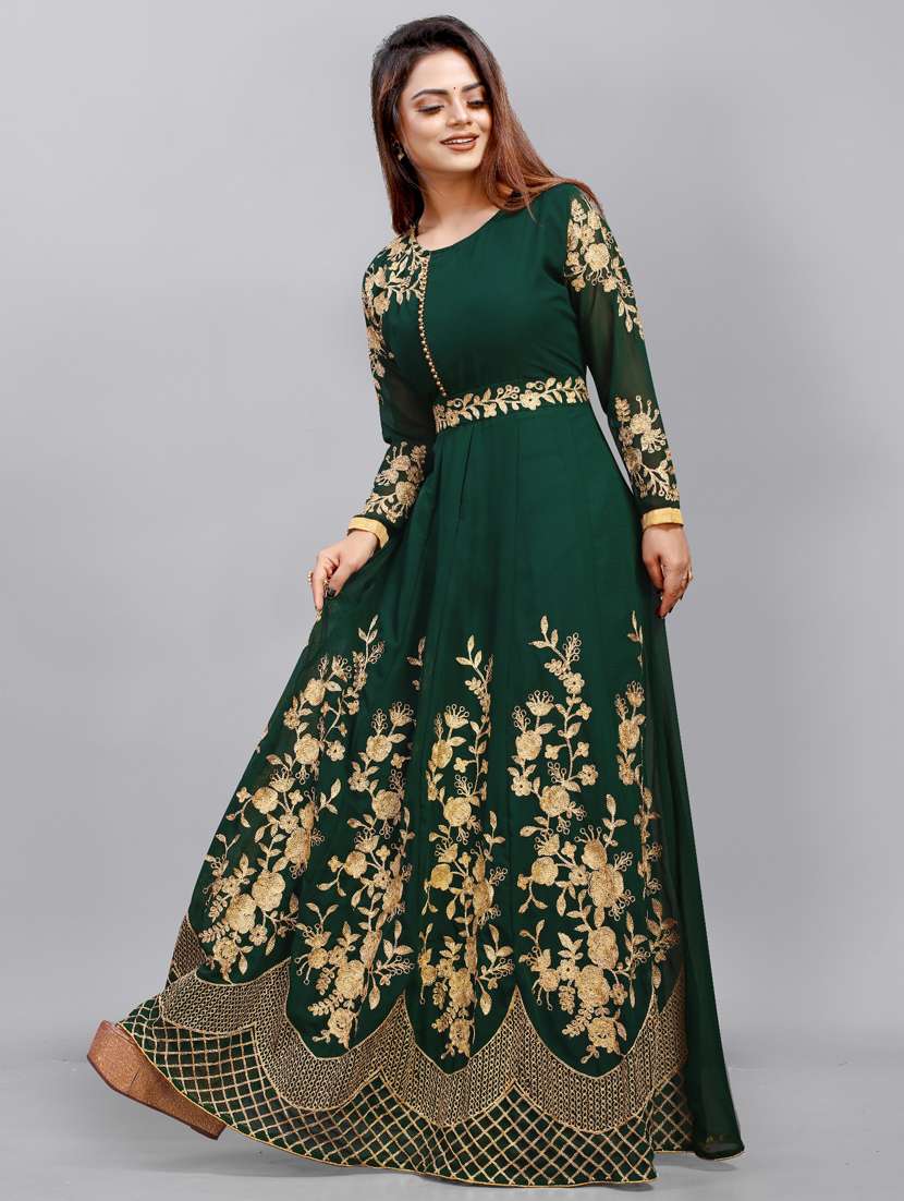 women embroidered fit & flare gown - 22041349 - Standard Image - 3