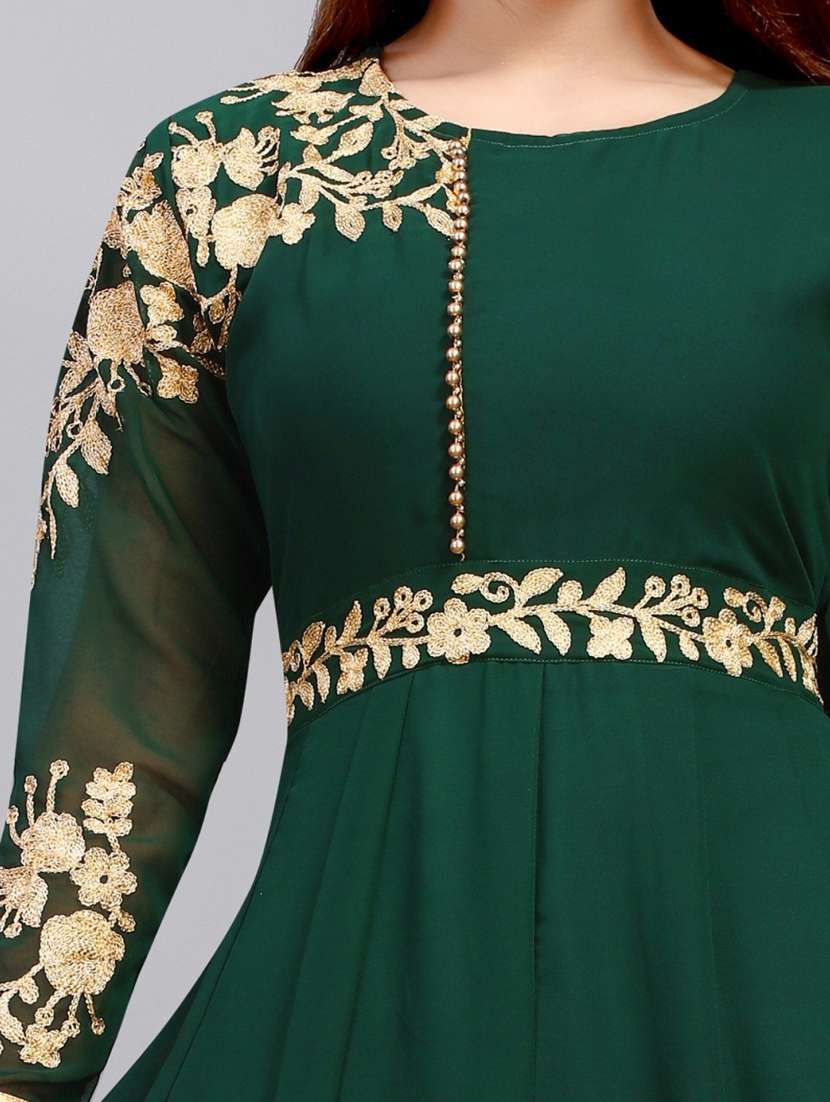 women embroidered fit & flare gown - 22041349 - Standard Image - 5