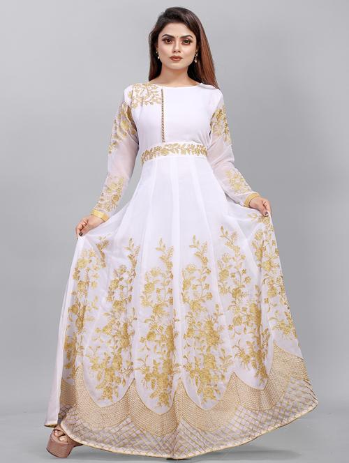 women embroidered fit & flare gown - 22041350 - Standard Image - 0