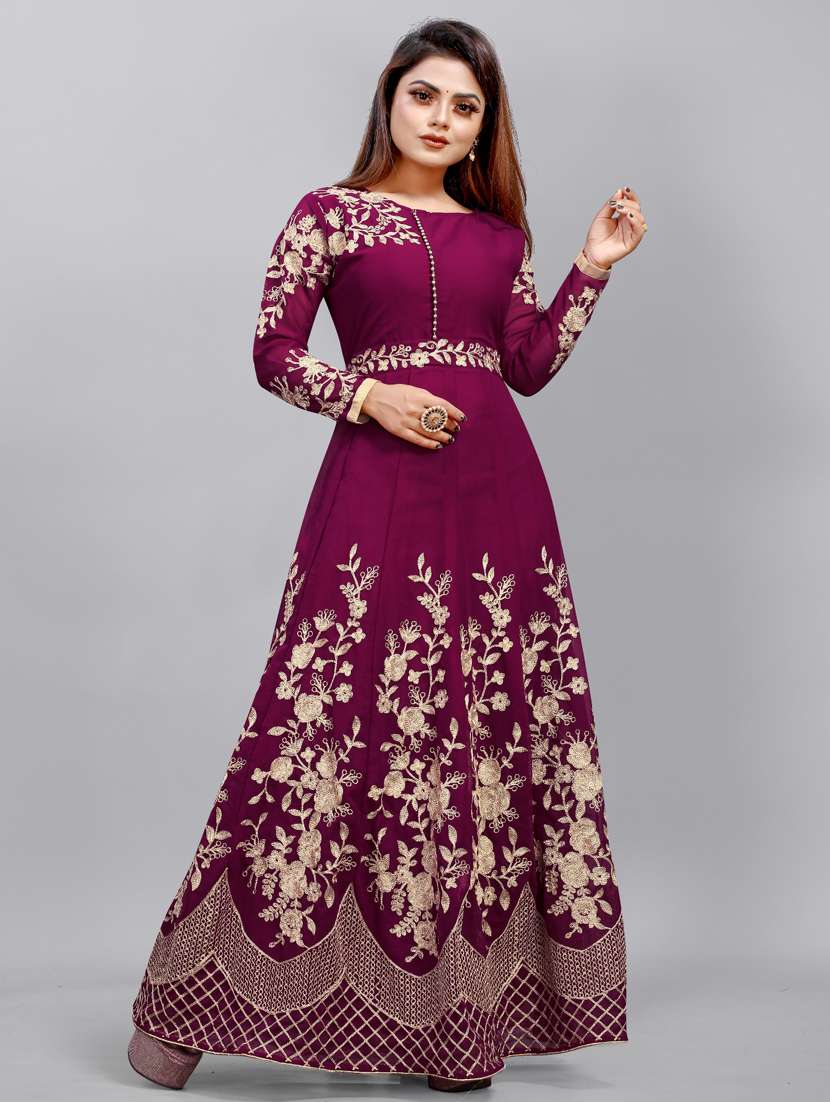 women embroidered fit & flare gown - 22041351 - Zoom Image - 0