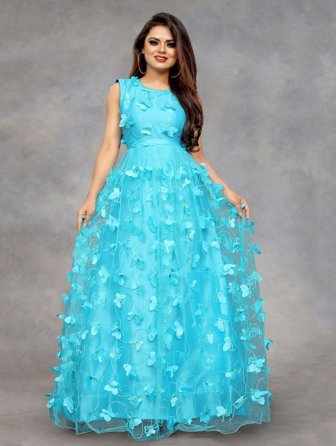 women self designed sleeveless fit & flare dress - 22041353 - Zoom Image - 0