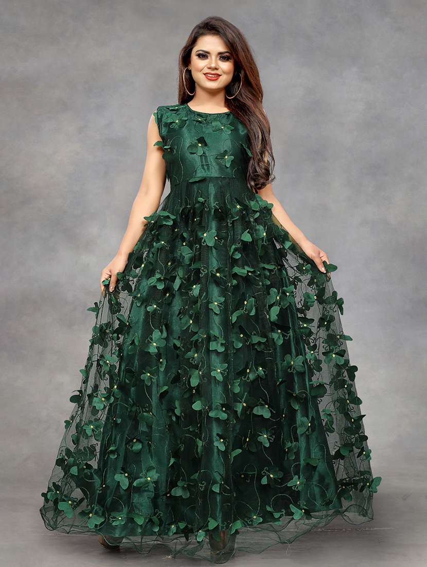 women self designed sleeveless fit & flare dress - 22041354 -  Zoom Image - 0