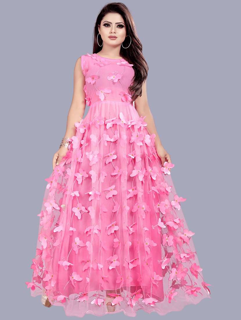 women self designed sleeveless fit & flare dress - 22041356 -  Zoom Image - 0