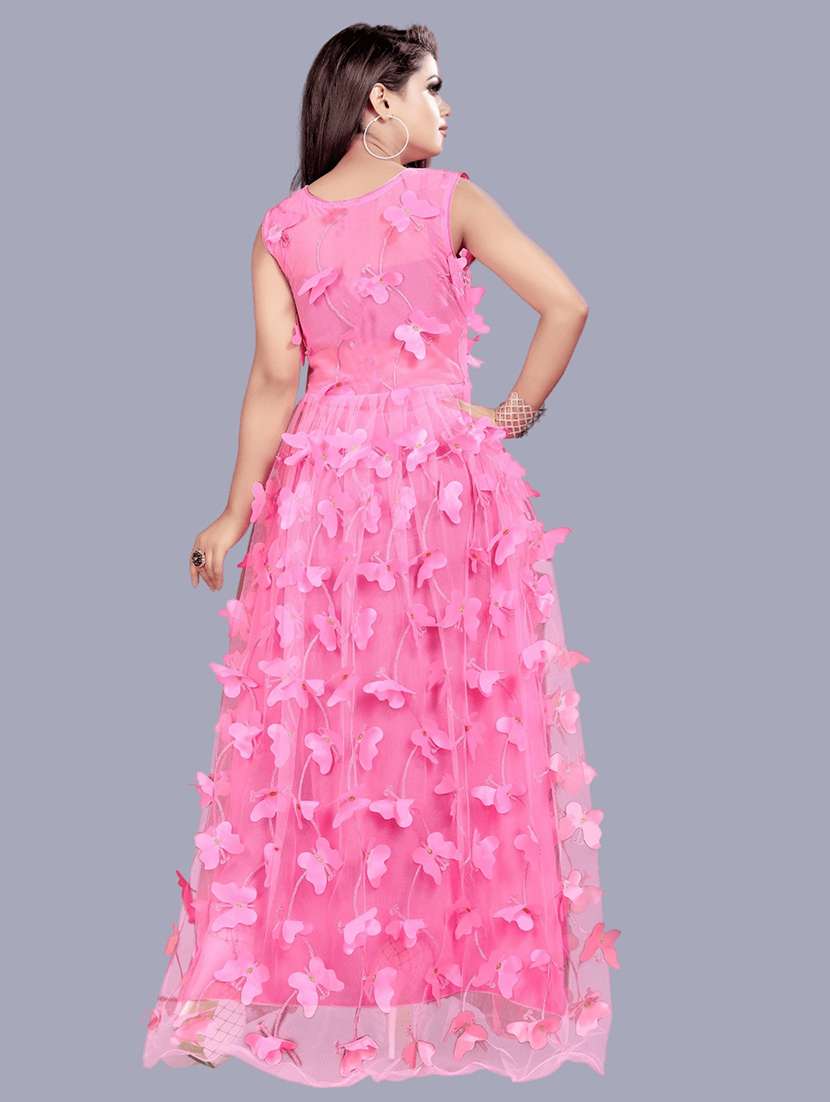 women self designed sleeveless fit & flare dress - 22041356 - Standard Image - 3