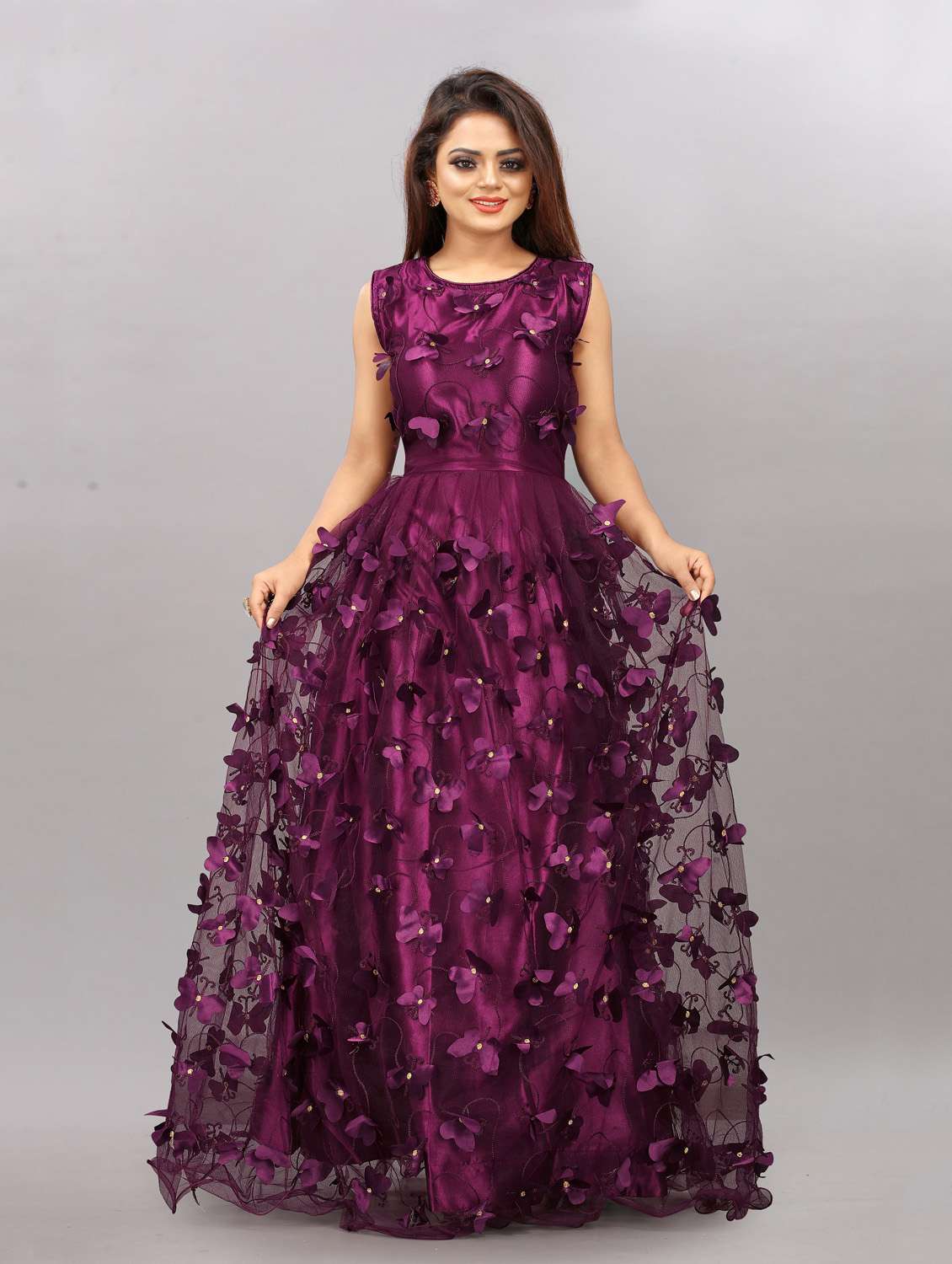 women self designed sleeveless fit & flare dress - 22041357 - Zoom Image - 0