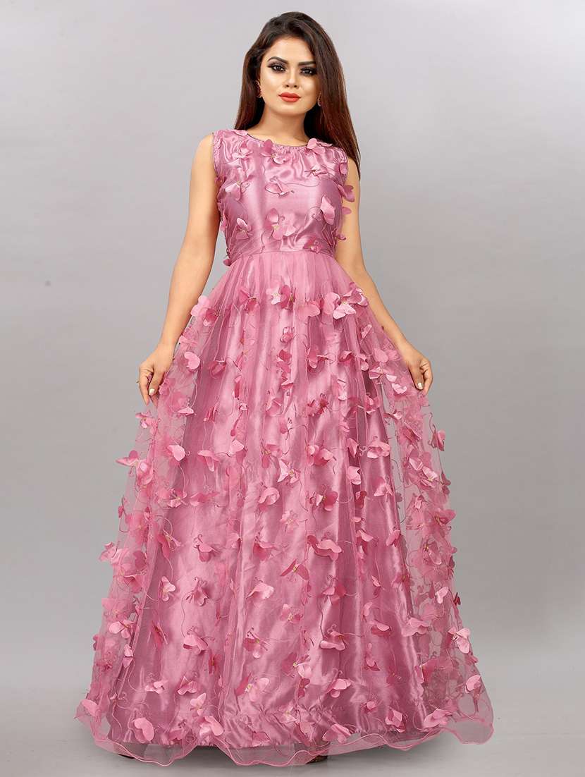 women self designed sleeveless fit & flare dress