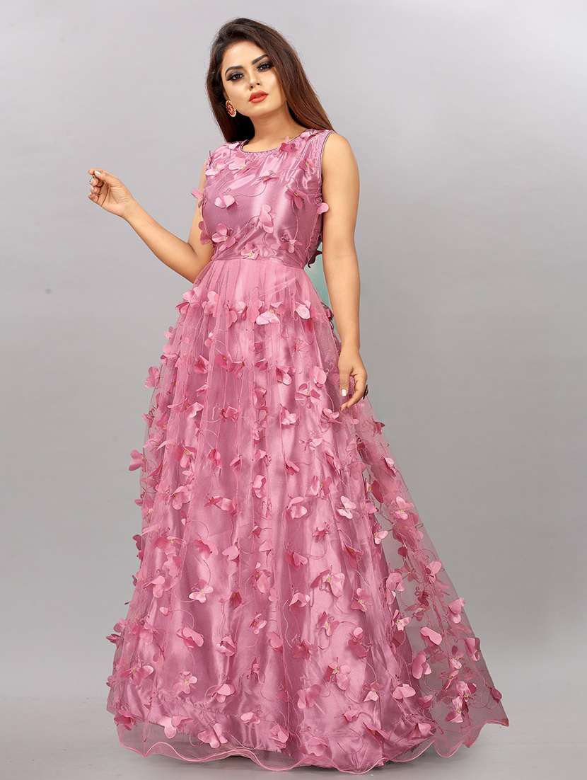 women self designed sleeveless fit & flare dress - 22041358 -  Standard Image - 3