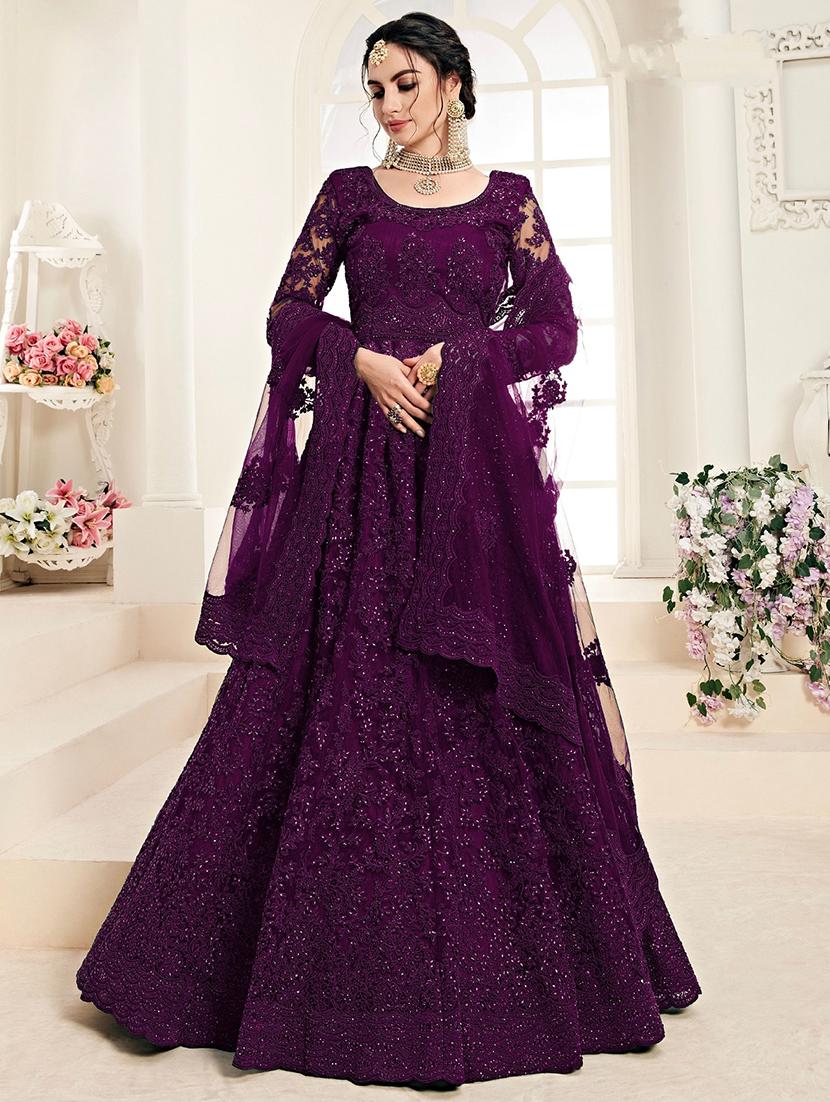 women embroidered fit & flare gown with dupatta - 22041366 -  Zoom Image - 0