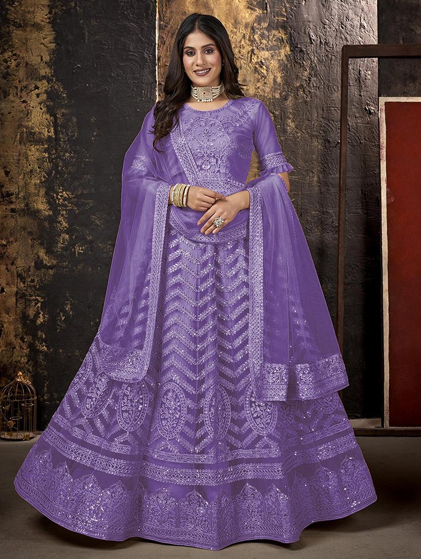 women embroidered fit & flare gown with dupatta - 22041370 - Zoom Image - 0