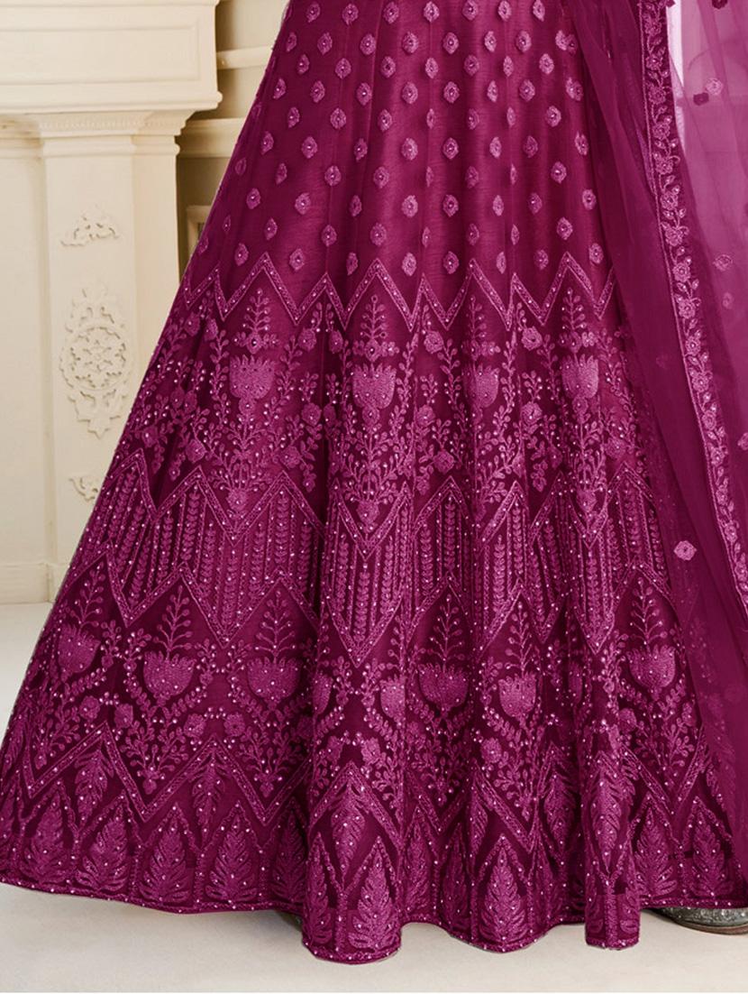 women embroidered fit & flare gown with dupatta - 22041392 - Standard Image - 3