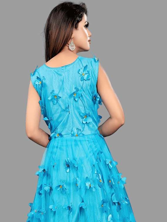 women self designed sleeveless fit & flare dress - 22041418 - Standard Image - 3