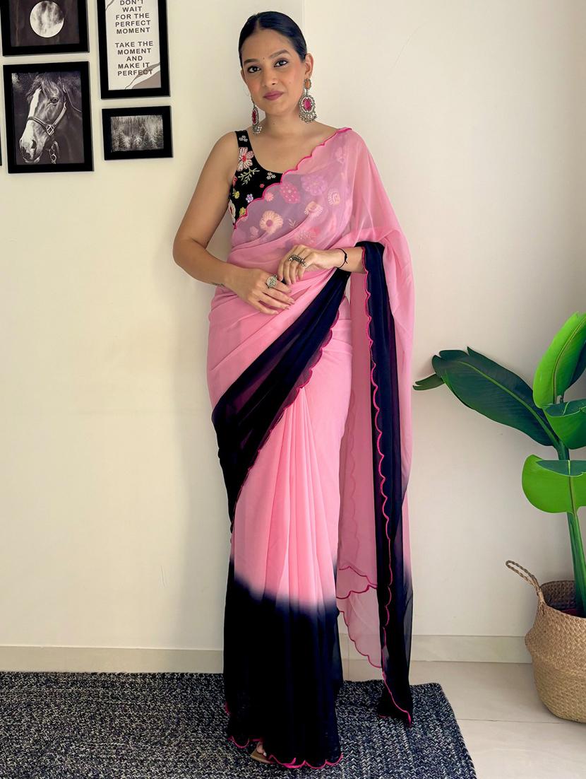 women ombre printed saree with blouse - 22041468 -  Zoom Image - 0