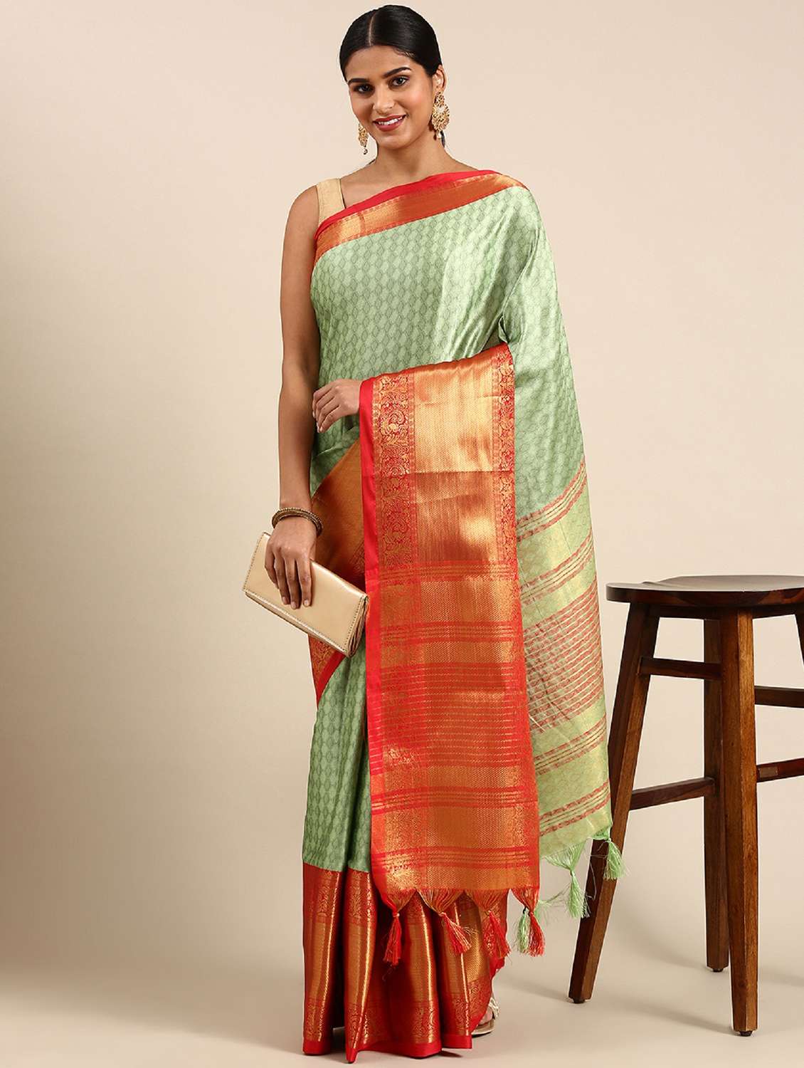 women self design kanjivaram saree with blouse - 22041516 -  Zoom Image - 0