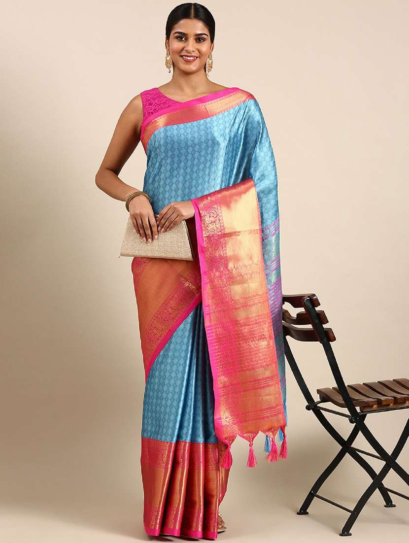women self design kanjivaram saree with blouse