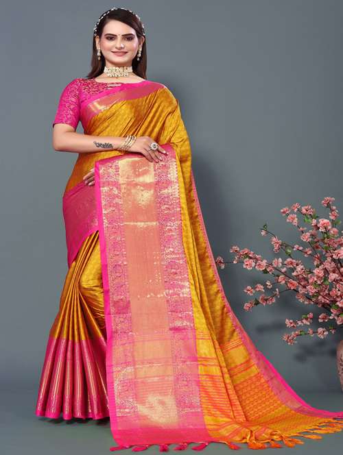 women self design bordered saree with blouse - 22041523 - Standard Image - 0