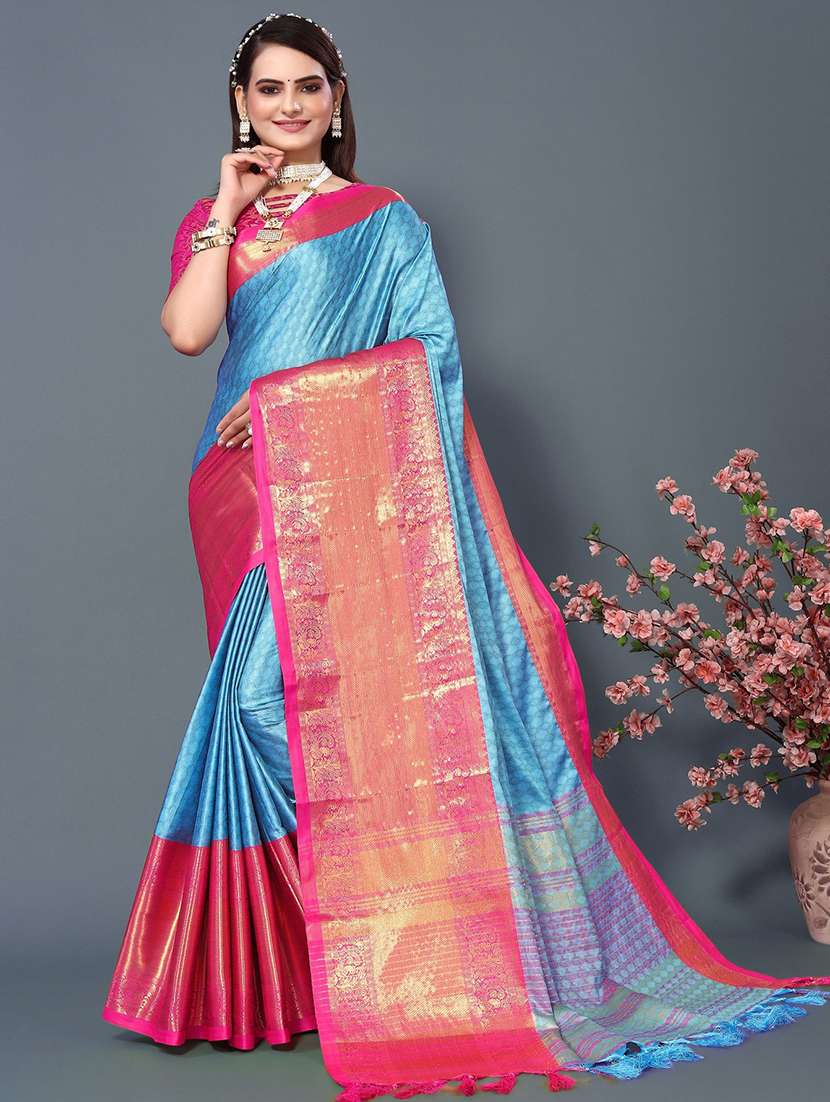 women self design bordered saree with blouse - 22041527 -  Zoom Image - 0