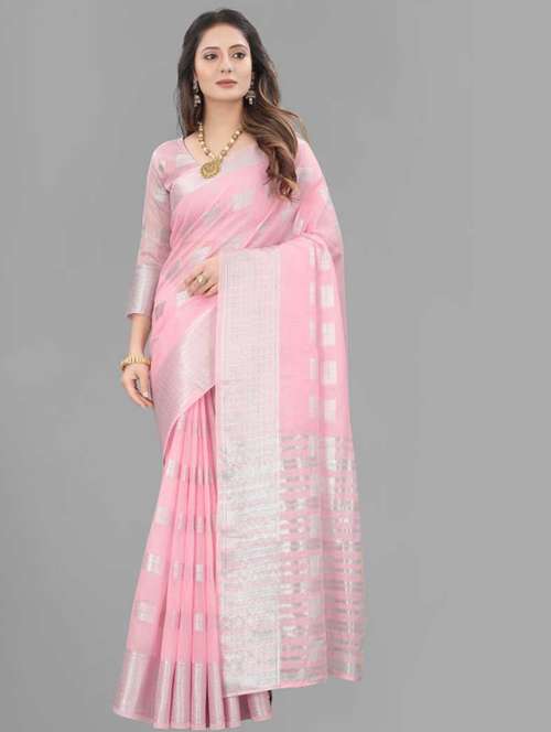women self design chanderi saree with blouse - 22041539 -  Standard Image - 0