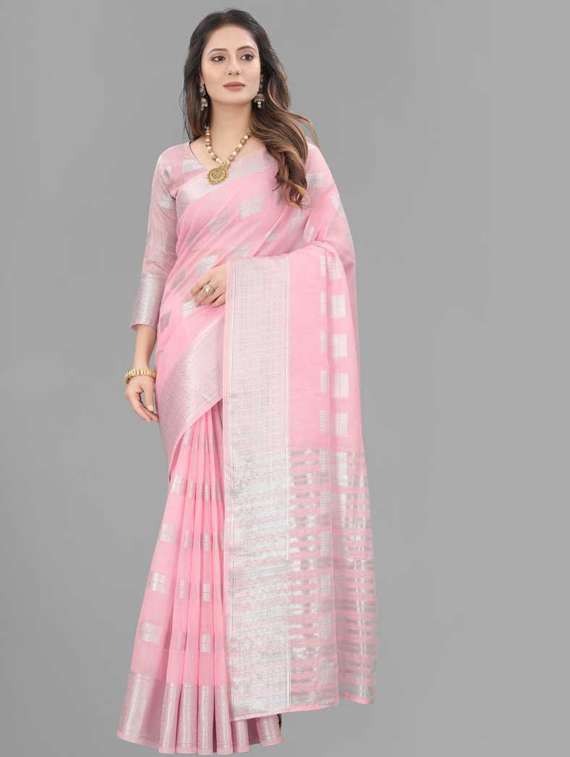 women self design chanderi saree with blouse - 22041539 -  Zoom Image - 0