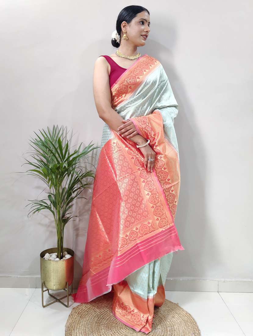women self design banarasi saree with blouse - 22041572 - Standard Image - 3