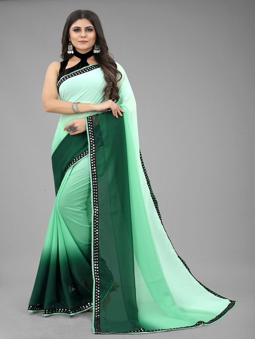women ombre printed bordered saree with blouse - 22041574 - Zoom Image - 0