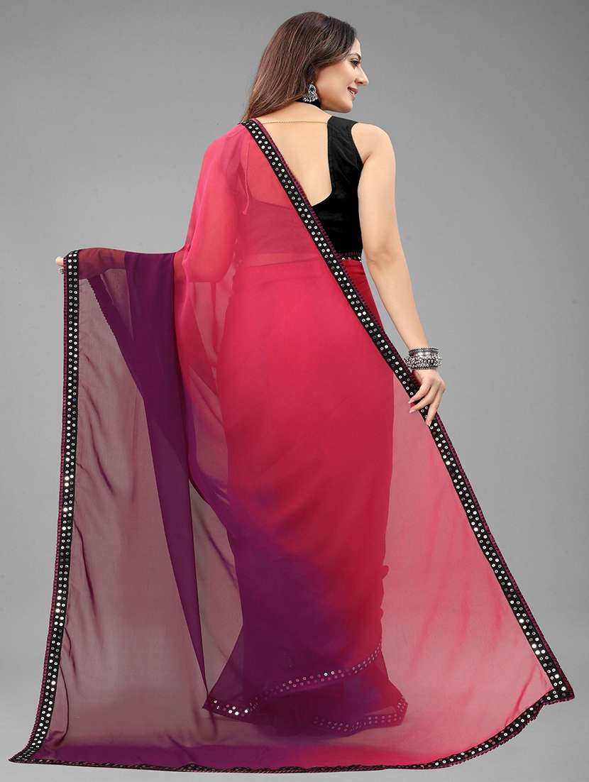 women ombre printed bordered saree with blouse - 22041578 - Standard Image - 3
