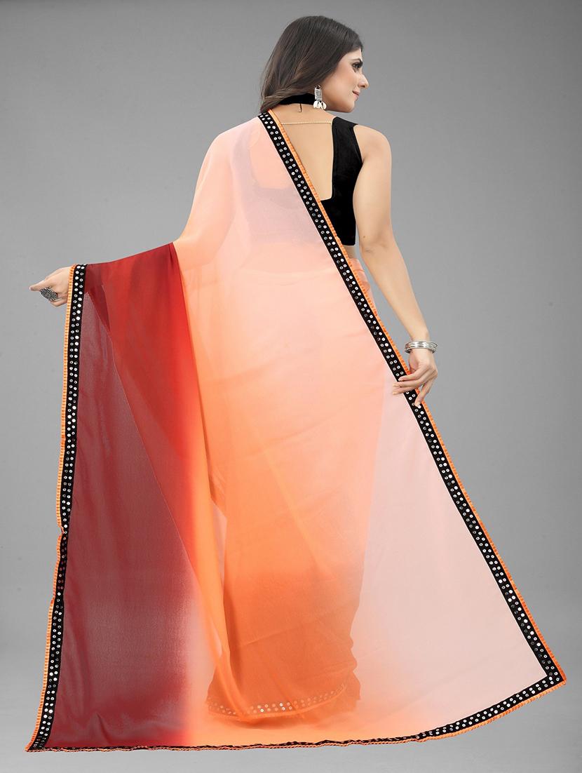 women ombre printed bordered saree with blouse - 22041583 - Standard Image - 3