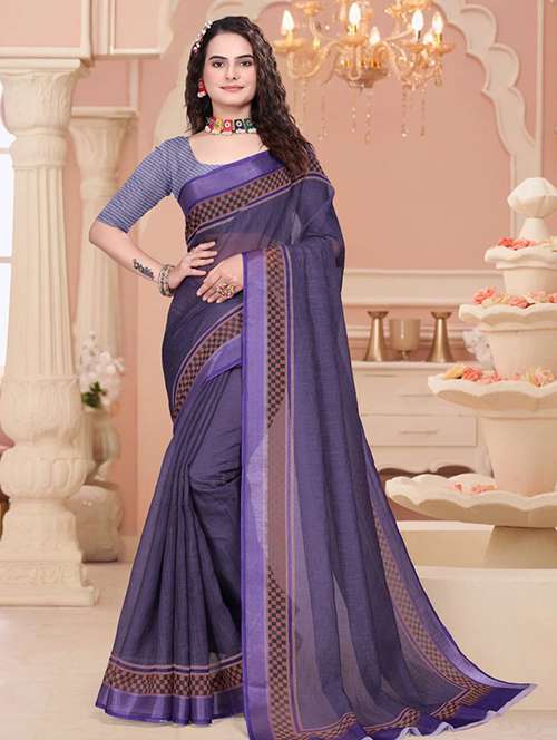 women printed casual wear saree with blouse - 22041602 -  Standard Image - 0