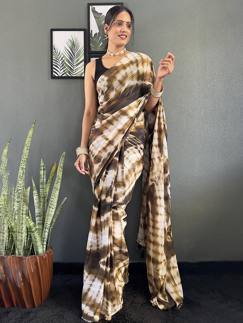 women tie & dye printed saree with blouse - 22041632 - Zoom Image - 0