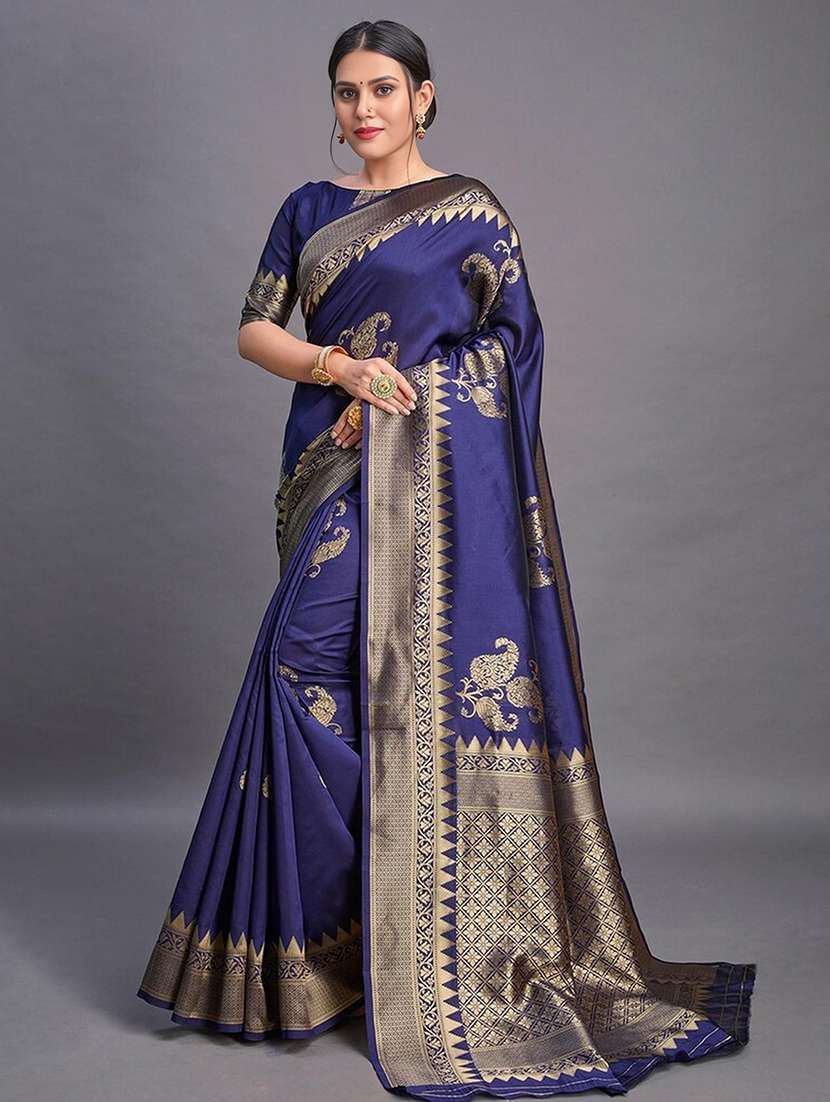 women self design banarasi saree with blouse