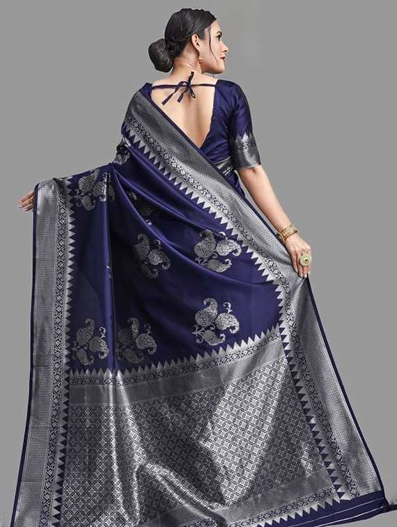 women self design banarasi saree with blouse - 22041668 -  Standard Image - 3