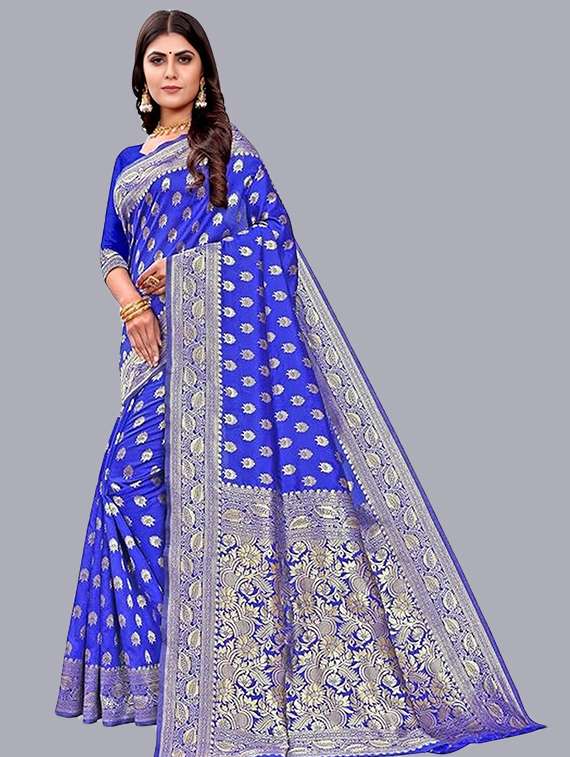 women self design banarasi saree with blouse - 22041671 -  Standard Image - 3