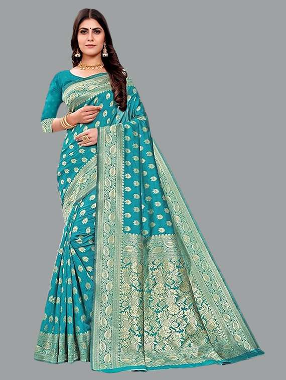 women self design banarasi saree with blouse