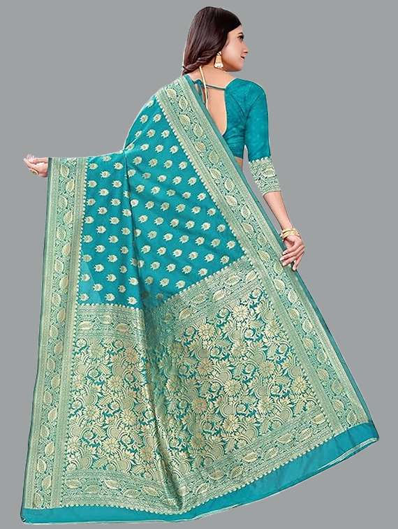 women self design banarasi saree with blouse - 22041672 -  Standard Image - 3