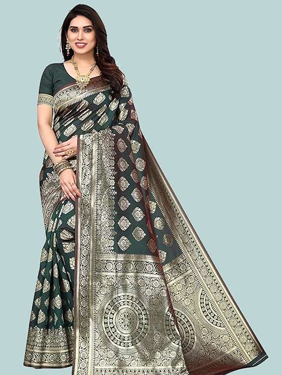 women self design banarasi saree with blouse - 22041679 - Zoom Image - 0