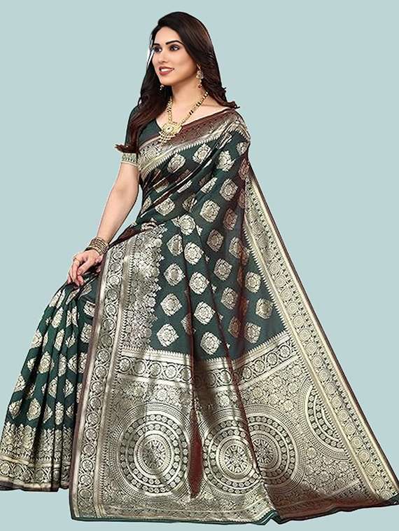women self design banarasi saree with blouse - 22041679 - Standard Image - 3