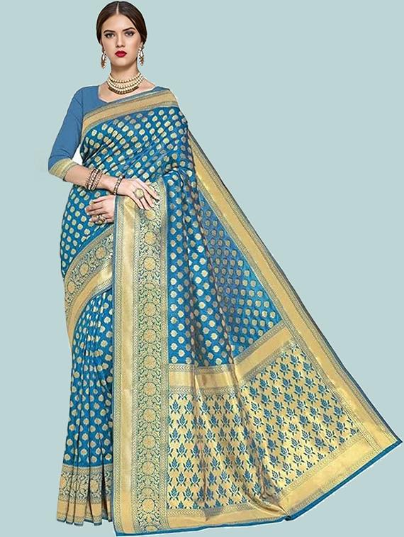 women self design banarasi saree with blouse - 22041684 - Zoom Image - 0