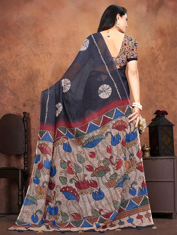 women printed casual wear saree with blouse - 22041715 - Standard Image - 3