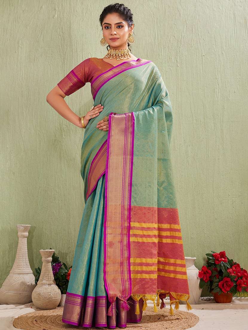women self design bordered saree with blouse - 22041725 - Zoom Image - 0