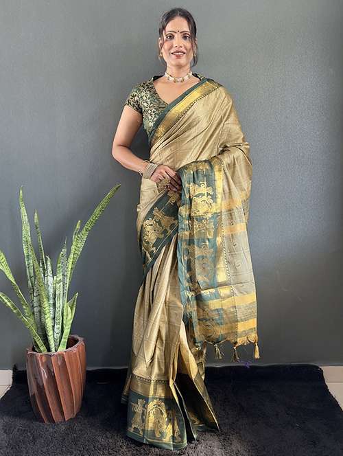 women self design bordered saree with blouse - 22041803 -  Standard Image - 0