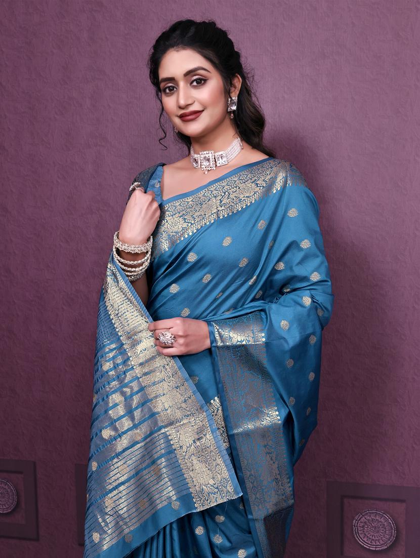 women self design banarasi saree with blouse - 22041824 - Standard Image - 3