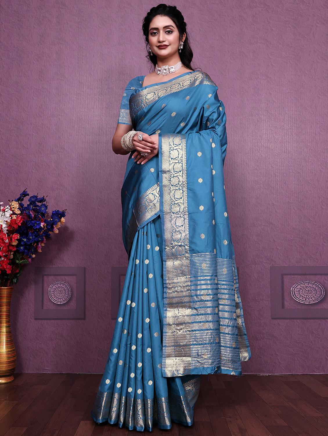 women self design banarasi saree with blouse - 22041828 - Zoom Image - 0