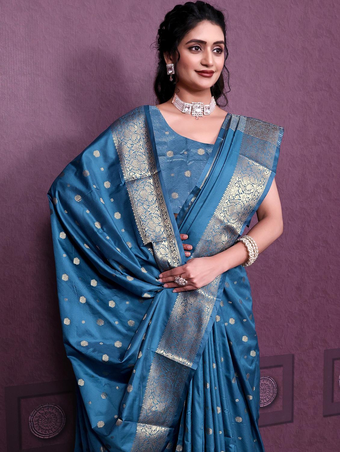 women self design banarasi saree with blouse - 22041832 - Standard Image - 3