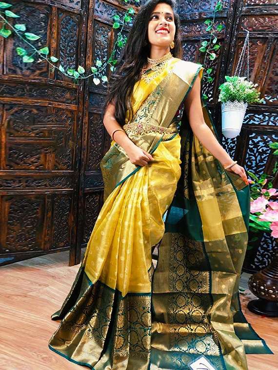 women self design bordered saree with blouse