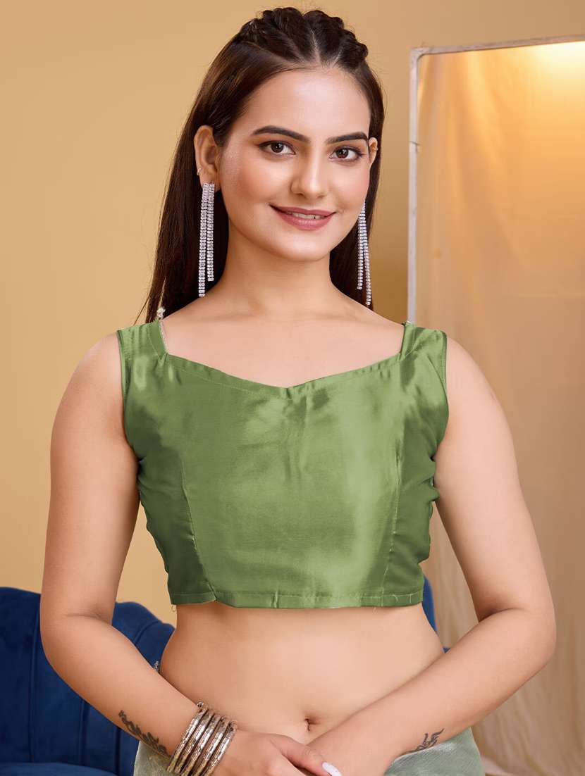 women solid with work embellished saree with blouse - 22041879 - Standard Image - 5